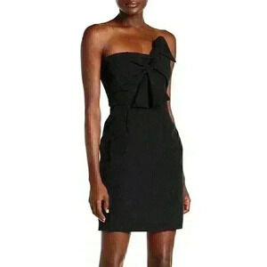 NWT! Alexia Admor Women's Bow Tie Strapless Dress Solid Black Sz 10